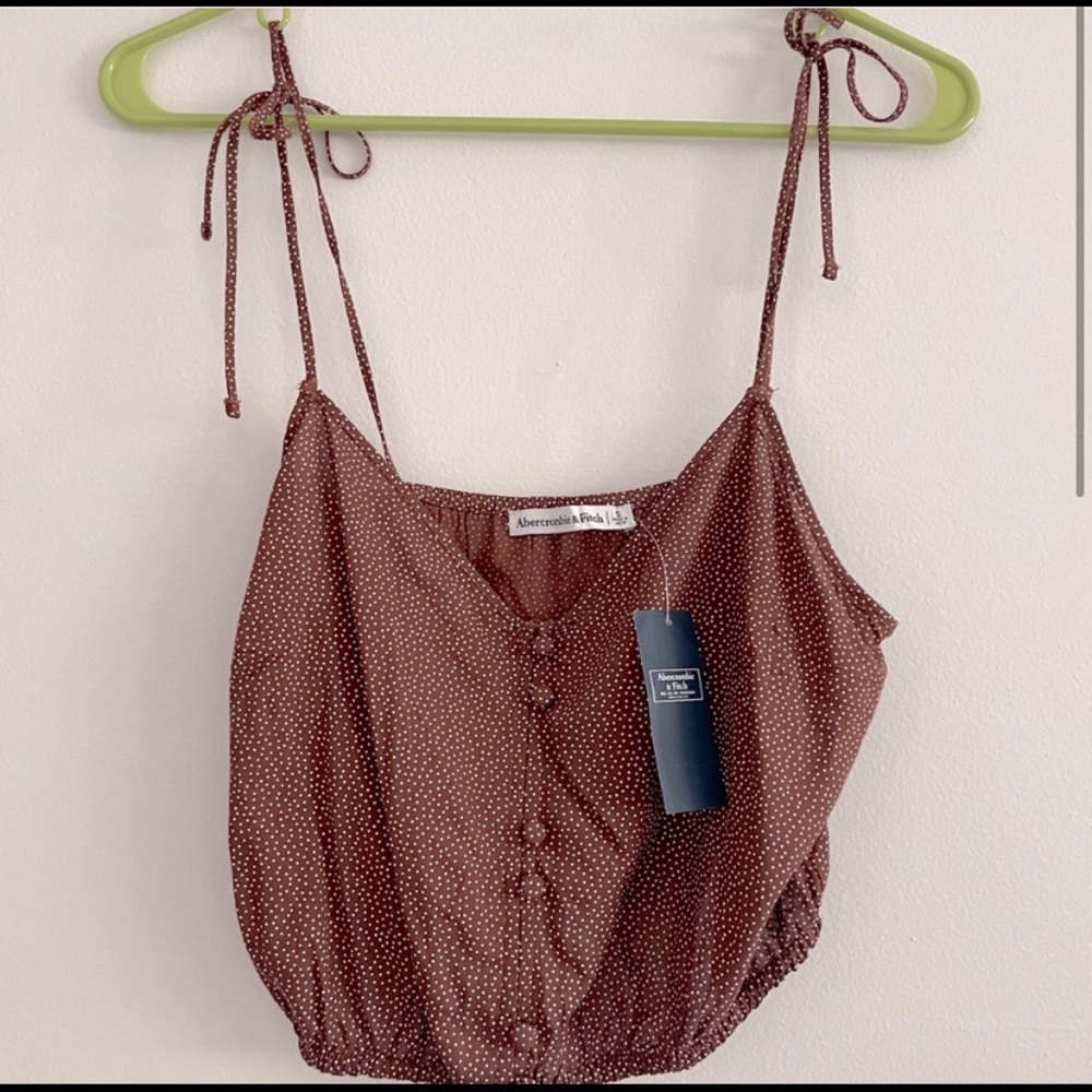 Abercrombie & Fitch brown polka doted tank top
